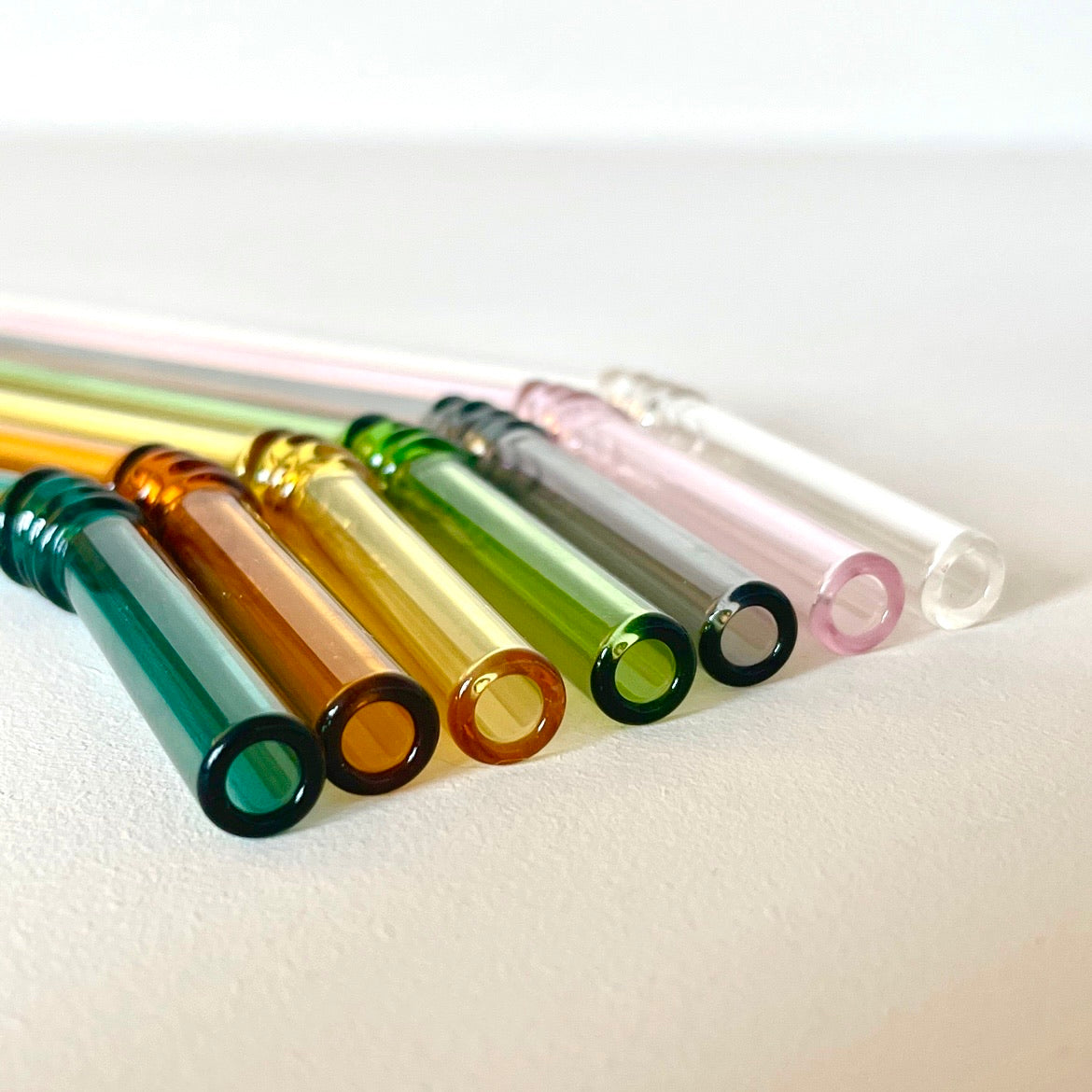 Glass Straws Set, Reusable Drinking Straws, Multi-color Bulk Glass